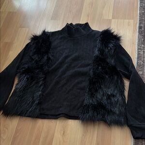 Zara Black Ribbed Knit Sweater